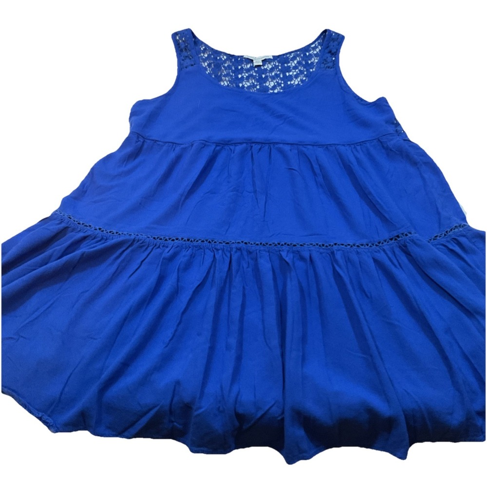 American Eagle Pleated Babydoll Lace Mini Dress Size M Sleeveless Above Knee‎ G5